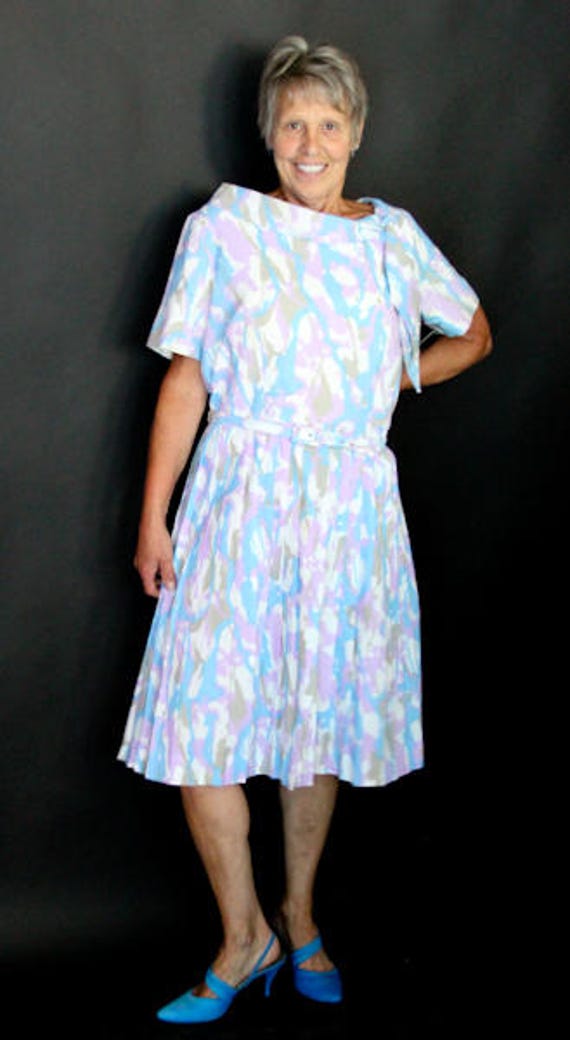 1950's Belted Crepe Secretary or Church Dress