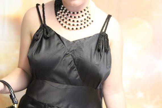 1940's Black Fancy Cocktail Party Dress or Summer… - image 4