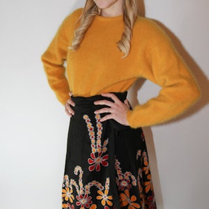 70's Vintage Greece Wrap Skirt, Embroidered and Topstitched image 8