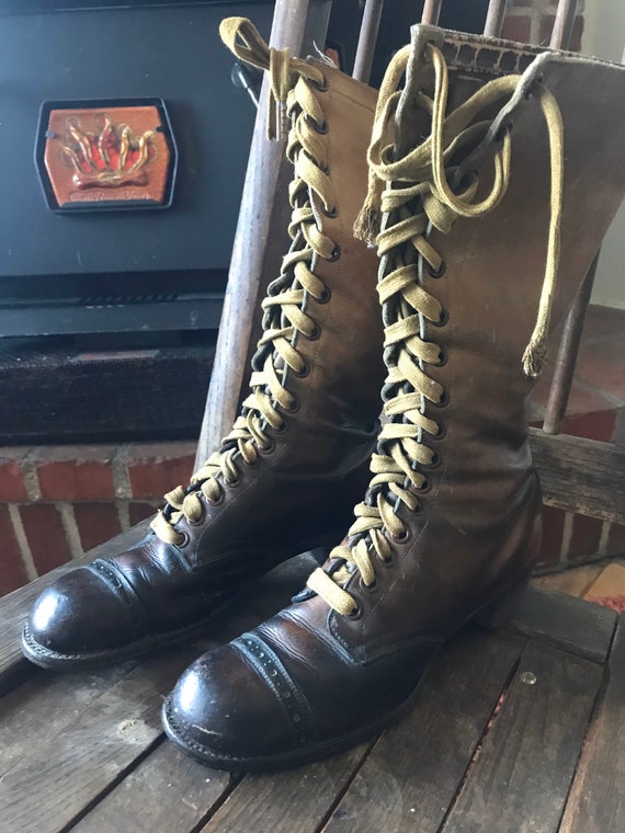 Rare Vintage Boots - Early 1900's Hiking Boots - … - image 10