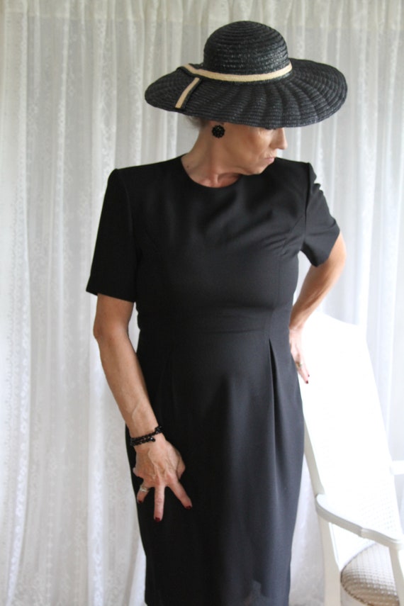 Vintage Leslie Fay Dresses Size 14 Black Dress in 