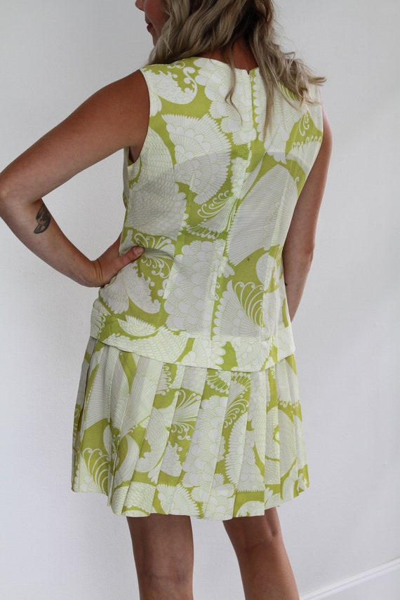 1960's Drop Waist Sleeveless Scooter Dress - hand… - image 4