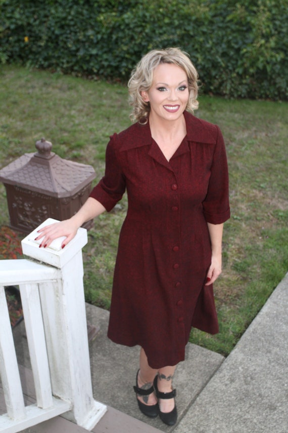 burgundy button down dress Nani Button Down Shirt Dress main image 1