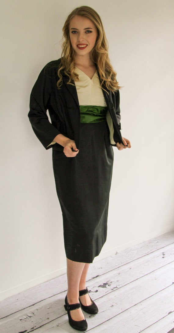 1950s Two Piece Pencil Dress with Jacket, Classically… Gem