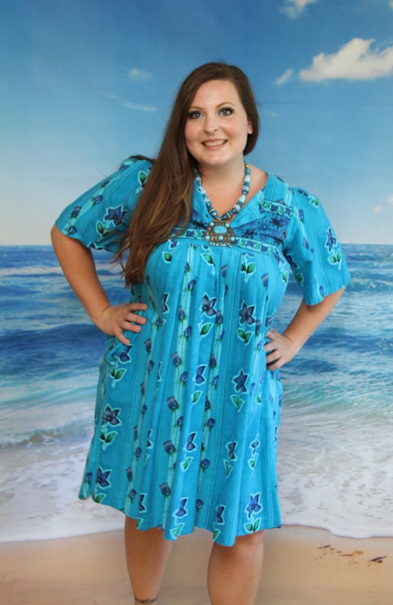 Vintage Cotton Hawaiian Muu Muu, Housedress, or D… - image 1