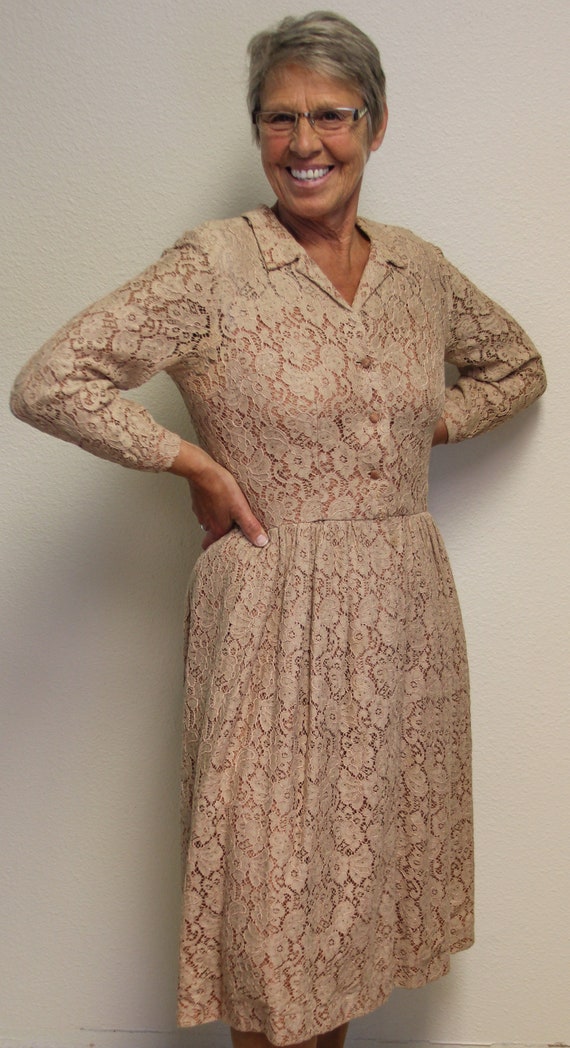 Vintage 1950s Lace Dress - image 1