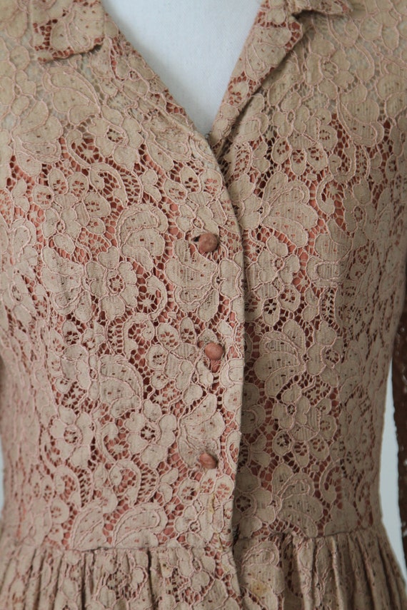 Vintage 1950s Lace Dress - image 4