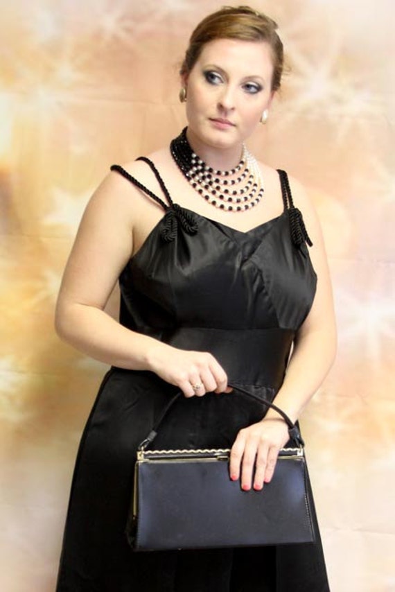 1940's Black Fancy Cocktail Party Dress or Summer… - image 2