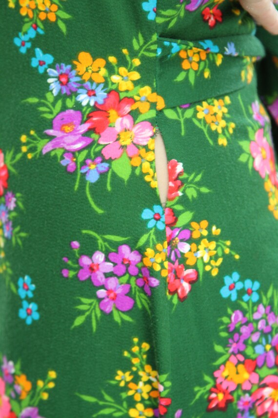 1970s Iconic Empire Waist Bell Sleeve A Line Maxi Dress in Floral