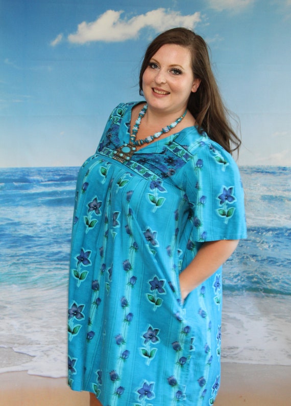 Vintage Cotton Hawaiian Muu Muu, Housedress, or D… - image 5