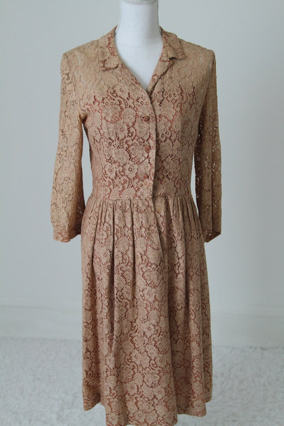 Vintage 1950s Lace Dress - image 3