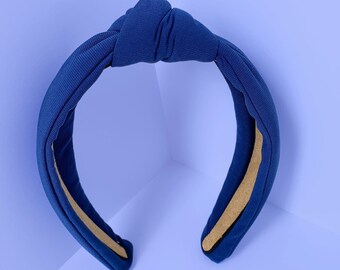Midnight Blue Knot Hair Headband Handmade