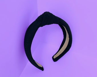 Black Turban Knot Hair Headband Handmade