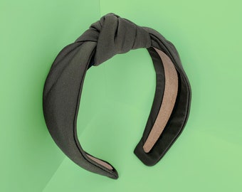 Dark Olive Green Knot Hair Headband Handmade
