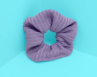 Lilac Purple Swim Wet Hair Dry Waffle Knit Towel Scrunchie Accessory