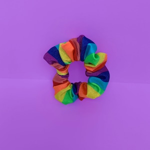 Rainbow Hair Scrunchie Handmade