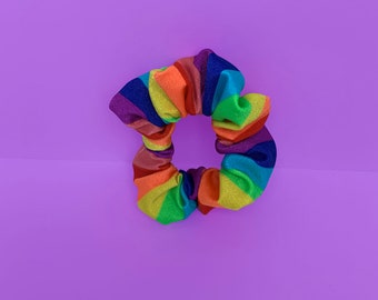 Rainbow Hair Scrunchie Handmade