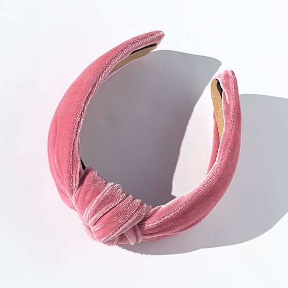 La Bella Velvet Knotted Headband in Dusty Rose Dusty Rose Pink Velvet Turban Knot Hair Headband Handmade  main image 2