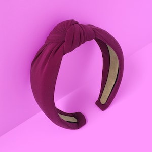 Magenta Turban Knot Hair Headband Handmade