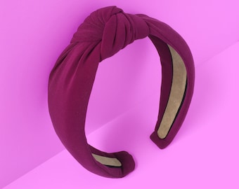Magenta Turban Knot Hair Headband Handmade