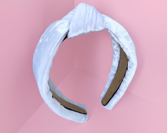 Snow White Velvet Turban Knot Hair Headband Handmade - Etsy display picture 1