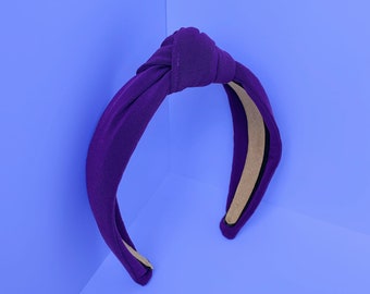 Purple Turban Knot Hair Headband Handmade