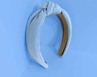Sky Blue Knot Hair Headband Handmade Accessory