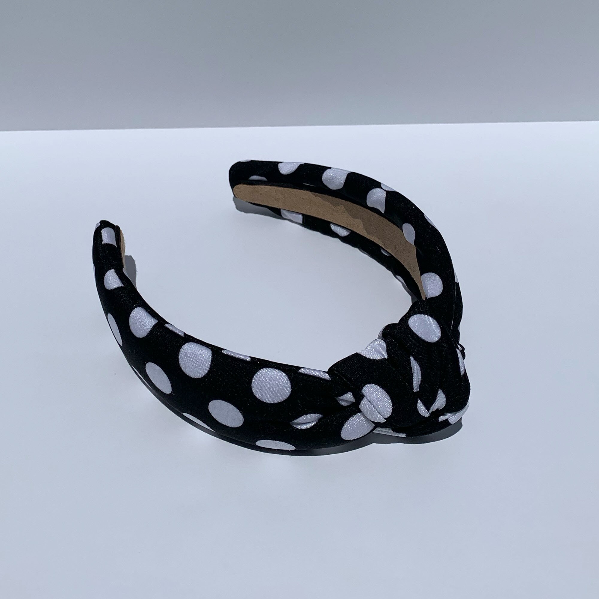 Black & White Polka Dot Knot Hair Headband - Etsy