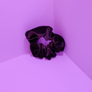 Purple Plum Velvet Hair Scrunchie Handmade