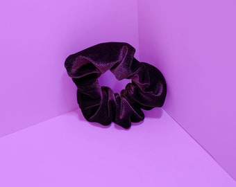 Purple Plum Velvet Hair Scrunchie Handmade