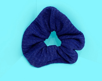 Royal Blue Swim Wet Hair Dry Waffle Knit Towel Scrunchie Accessory