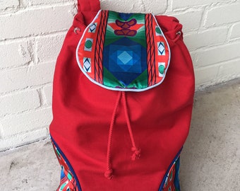 PDF Tablet Backpack Sewing Pattern: Drawstring Bucket Bag (Digital Download)