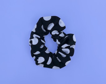 Nero & Bianco Polka Dot Capelli Scrunchie Accessorio Fatto a Mano