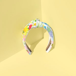 Summer Floral Vintage Quilt Knot Hair Headband Handmade Accessory