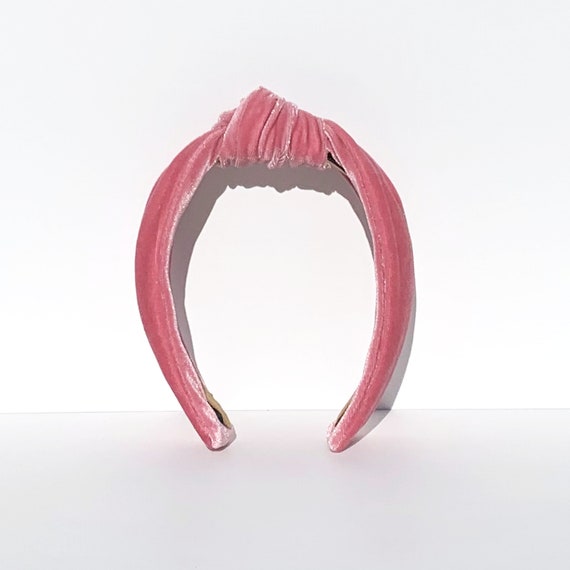 La Bella Velvet Knotted Headband in Dusty Rose Dusty Rose Pink Velvet Turban Knot Hair Headband Handmade  main image 3