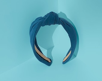 Teal Green Blue Turban Knot Hair Headband Handmade Accessory