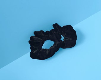 Black Velvet Hair Scrunchie Handmade