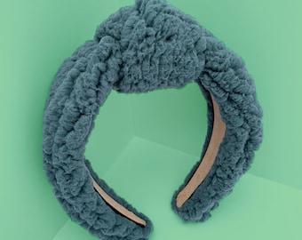 Green Sherpa Knot Hair Headband Handmade Accessory