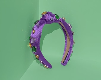 mardi gras knot headband