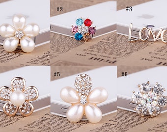 Pearl Flower Charm Gems Rhinestone Alloy Chams Collection, Enameled Charms, Jewelry Accessories, jewelry findings cellphone decoration