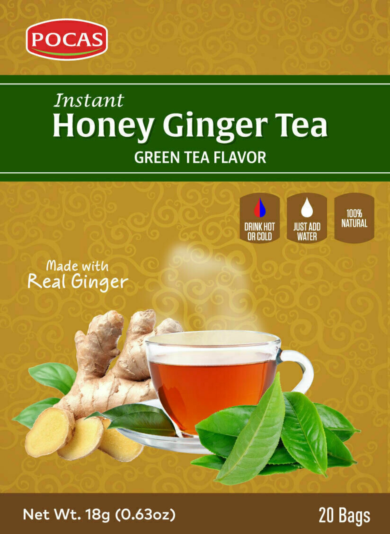 Pocas Honey Ginger Tea Original Instant Honey Ginger Tea Made Etsy