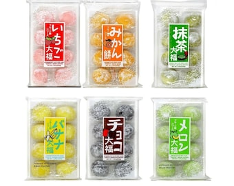 Japanese Mochi Fruits Daifuku (Rice Cake) Fruit Mochi Kubota Fruit Mochi Strawberry, Melon, Green Tea, Banana, Orange, Chocolate