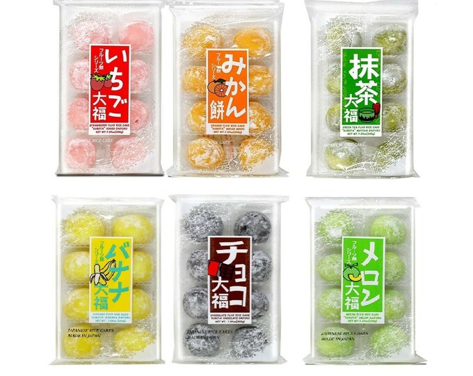 Japanese Mochi Fruits Daifuku rice Cake Fruit Mochi Kubota Fruit Mochi Strawberry, Melon, Green
