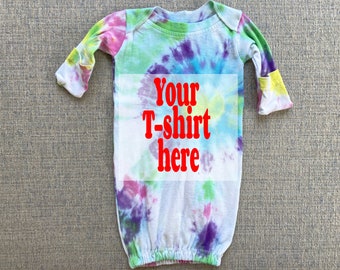 Custom newborn gown vintage tshirt baby shower gift coming home outfit