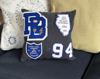 Custom Vintage Varsity Letter Memory Pillow - Made with YOUR Varsity Letter high school graduation gift
