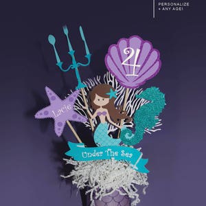 Mermaid Centerpieces, Little Mermaid Centerpiece, Mermaid Birthday, Mermaid Party, Ariel Birthday, Ariel Party, The Little Mermaid Birthday