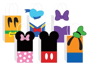 Mickey Mouse Gift Bag Fronts, Mickey Mouse Club House Birthday Party, Mickey Party, Mickey Favor Bag, Gift Bag, Favor Tags, Party Favor