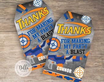 nerf thank you tags