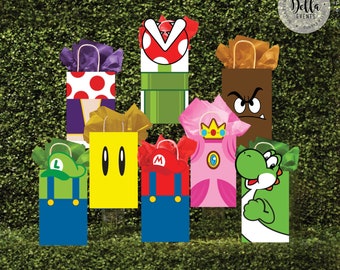 Mario Birthday Party Favor Bags, Super Mario, Birthday Party, Gift Bag, Decoration, Mario Party, Mario Banner, Mario Brothers