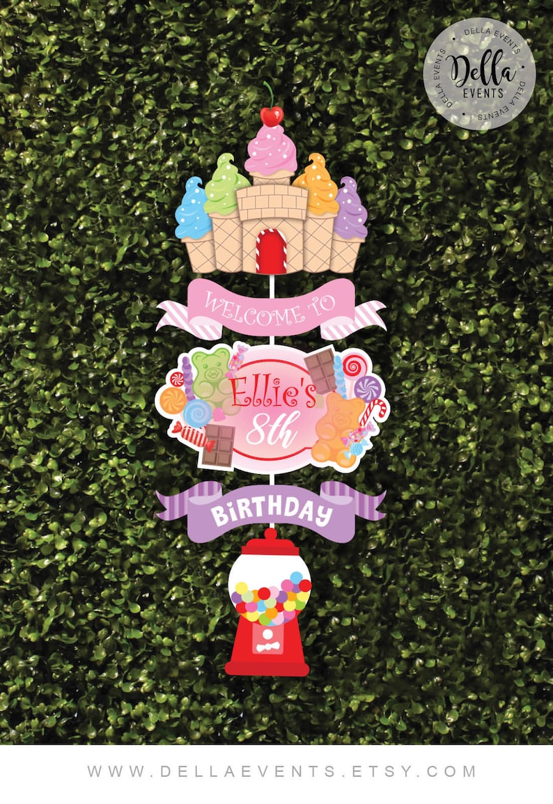 Candy Land Sign Candyland Hanging Door Sign Etsy